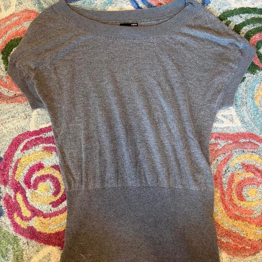 Hm grey knit blouse top